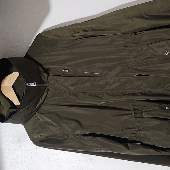 Lauren Ralph Lauren Olive Green Anorak Rain Jacket With Convertible Hood Size L - Picture 10 of 16